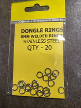 Load image into Gallery viewer, Dongle Rings 8mm – Qty 20 (Stainless Steel Welded Rings)