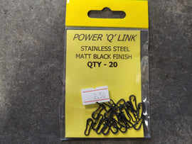 Power Q‑Link – Qty 20 (Stainless Steel Matte Black Rig Links)