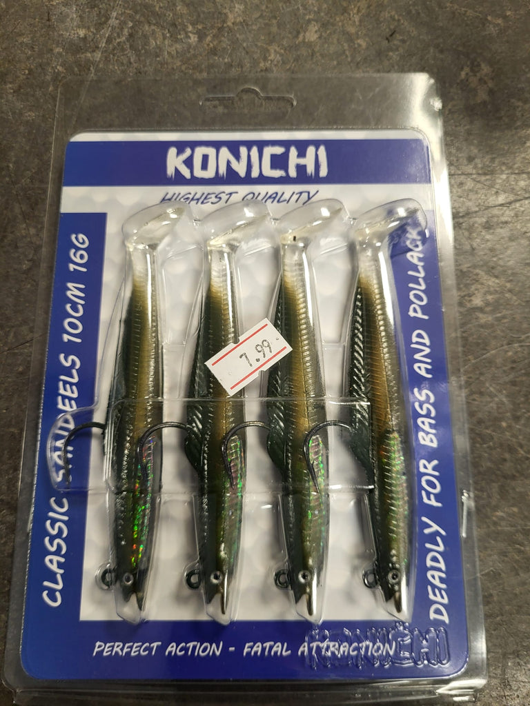 Classic Sandeels – 10cm 16g (4‑Pack Soft Lures)