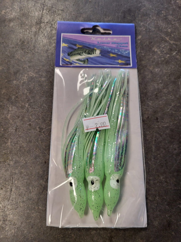 Green Muppets – 12cm Soft Squid Lures (4‑Pack)