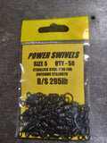 Power Swivels Size 5 – Qty 50 (295lb Breaking Strain)