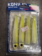 Load image into Gallery viewer, Fishzone Classic Bullet Heads – 10cm 12g (4‑Pack Soft Lures)