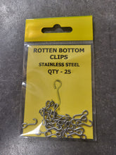 Load image into Gallery viewer, Rotten Bottom Clips – Qty 25 (Stainless Steel Rig Clips)