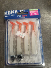 Load image into Gallery viewer, Fishzone Bullet Heads – 10cm 12g (4‑Pack Soft Lures)