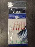 Fladen Mackerel Feathers – 5‑Hook Rig (Size 4, 0.45 mm Line)