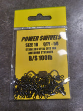 Load image into Gallery viewer, Power Swivels Size 10 – Qty 50 (100lb Breaking Strain)