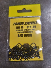 Power Swivels Size 10 – Qty 50 (100lb Breaking Strain)