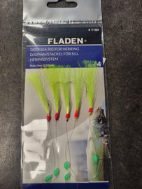 Fladen Herring & Mackerel Feathers – 5‑Hook Rig (Size 4, 0.50 mm Line)