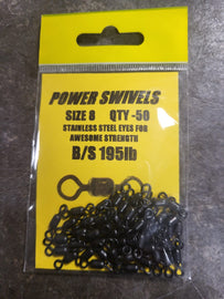 Power Swivels Size 8 – Qty 50 (195lb Breaking Strain)