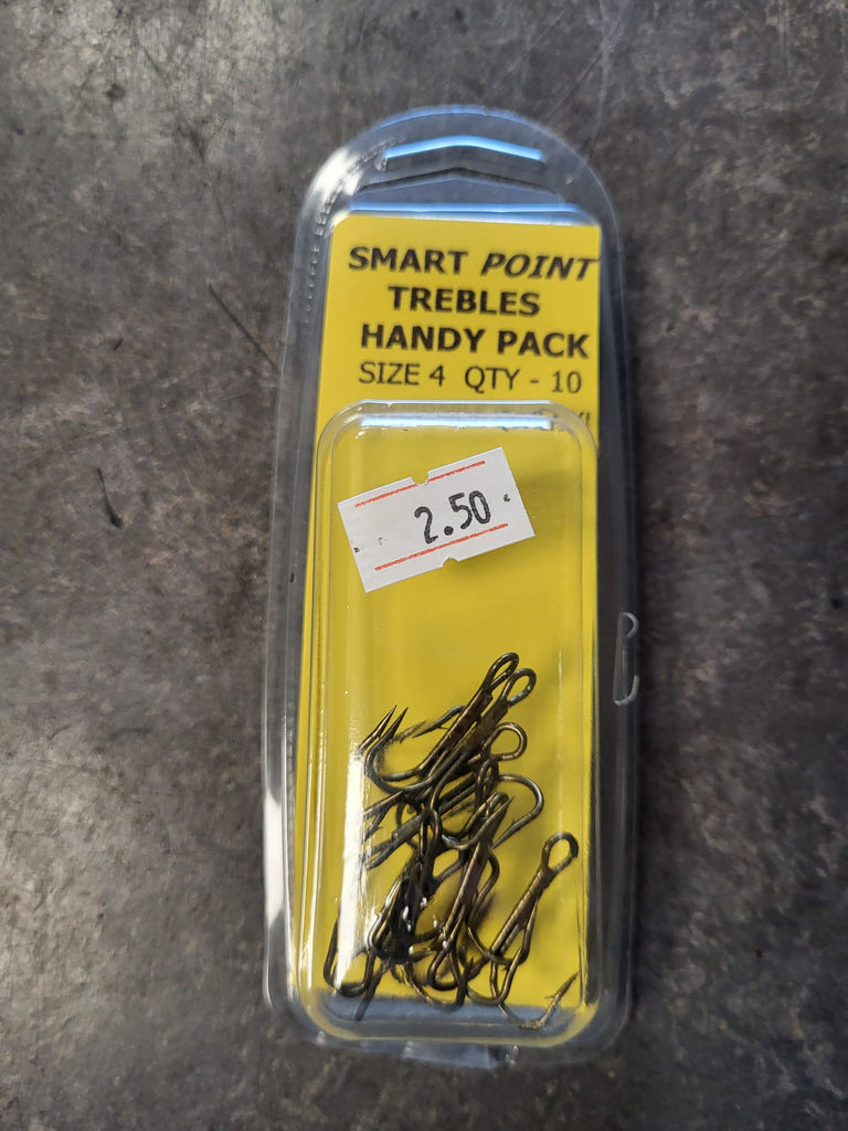 Smart Point Treble Hooks – Size 4 (10‑Pack)
