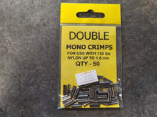 Load image into Gallery viewer, Double Mono Crimps – Qty 50 (For Mono up to 1.6mm / 150lb)